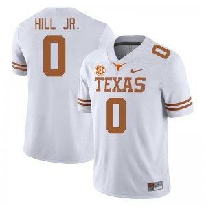 Mens Texas Longhorns #0 Anthony Hill Jr. NCAA SEC Conference Jersey - White