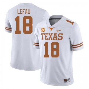 Men UT #18 Liona Lefau Embroidery SEC Conference Jersey - White