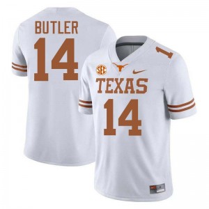 Men's Texas #14 Aaron Butler Player Football Jersey - White