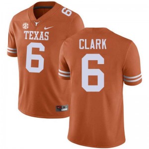 Men's UT #6 Christian Clark Embroidery Football Jersey - Texas Orange