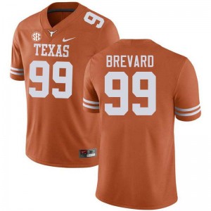 Men's The Horns #99 Cole Brevard Replica Football Jersey - Texas Orange