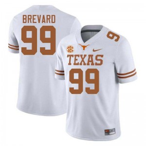 Men Texas #99 Cole Brevard Embroidery Football Jersey - White