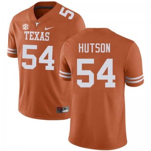 Mens University of Texas #54 Cole Hutson Embroidery Football Jersey - Texas Orange