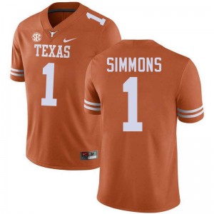 Men's UT #1 Colin Simmons 2025 Football Jersey - Texas Orange