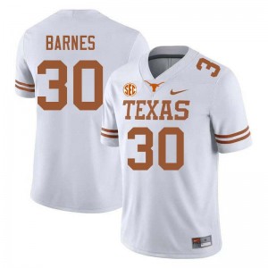 Mens The Horns #30 Elijah Barnes Official Football Jersey - White