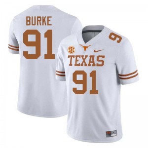 Mens UT #91 Ethan Burke Replica Football Jersey - White