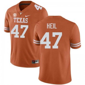 Men's UT Austin #47 Gehrig Heil Official Football Jersey - Texas Orange
