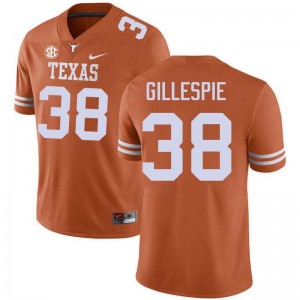 Men's UT #38 Graham Gillespie Official Football Jersey - Texas Orange