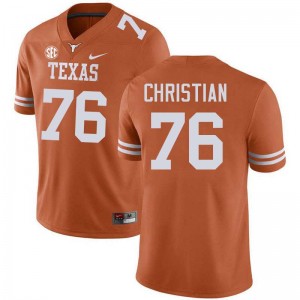 Mens Burnt Orange #76 Jackson Christian Player Football Jersey - Texas Orange