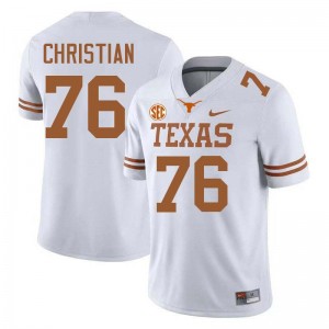 Men's Burnt Orange #76 Jackson Christian Limited Football Jersey - White