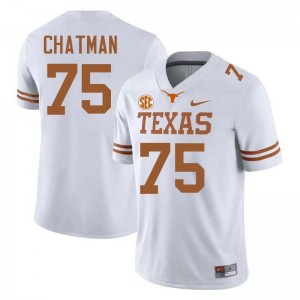 Men's University of Texas #75 Jaydon Chatman Replica Football Jersey - White