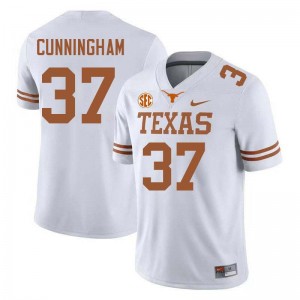 Mens The Horns #37 Jonathan Cunningham Official Football Jersey - White