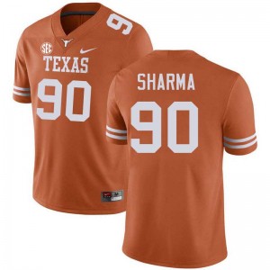 Men Longhorns #90 Josiah Sharma Embroidery Football Jersey - Texas Orange