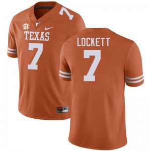 Mens UT Austin #7 Kaliq Lockett Stitched Football Jersey - Texas Orange