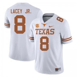 Men's University of Texas #8 Karle Lacey Jr. NCAA Football Jersey - White