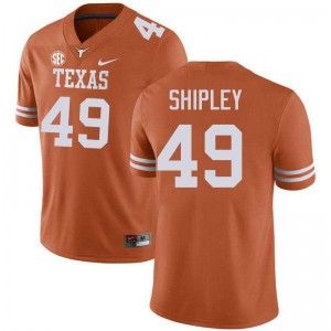 Men The Horns #49 Mason Shipley Replica Football Jersey - Texas Orange