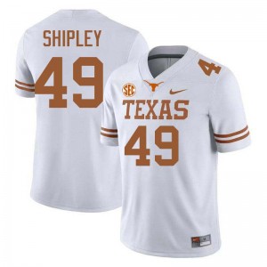 Mens University of Texas #49 Mason Shipley 2025-26 Football Jersey - White