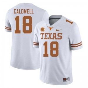 Mens Burnt Orange #18 Matthew Caldwell 2025-26 Football Jersey - White