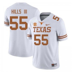 Men's UT Austin #55 Melvin Hills III Replica Football Jersey - White