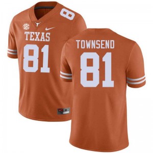 Men The Horns #81 Nick Townsend Player Football Jersey - Texas Orange