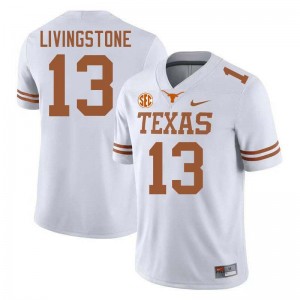Mens University of Texas #13 Parker Livingstone Replica Football Jersey - White