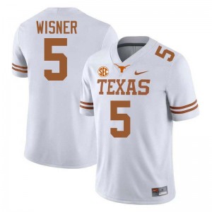 Men's UT #5 Quintrevion Wisner High School Football Jersey - White