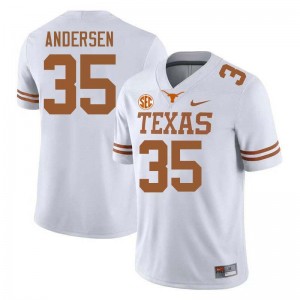 Mens University of Texas #35 Rett Andersen High School Football Jersey - White