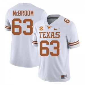 Men's Texas Longhorns #63 Rick McBroom University Football Jersey - White