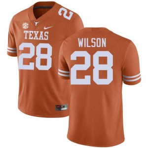 Men University of Texas #28 Santana Wilson Limited Football Jersey - Texas Orange
