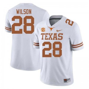 Men's Texas Longhorns #28 Santana Wilson Player Football Jersey - White