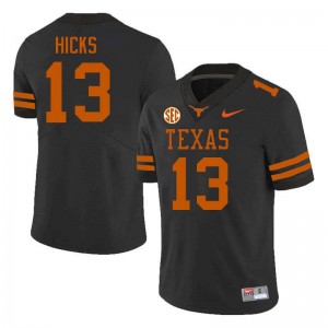 Men University of Texas #13 Zelus Hicks Replica Football Jersey - Black
