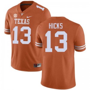 Mens UT #13 Zelus Hicks 2025-26 Football Jersey - Texas Orange