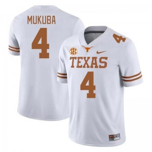 Men's UT #4 Andrew Mukuba 2024 SEC Conference Jersey - White