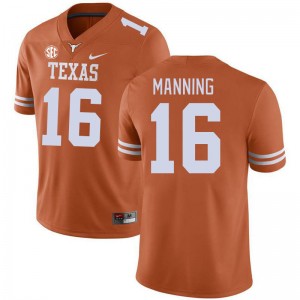 Mens Longhorns #16 Arch Manning Limited SEC Conference Jersey - Orange
