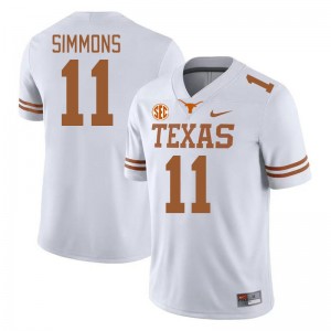 Men's UT #11 Colin Simmons Stitched SEC Conference Jersey - White