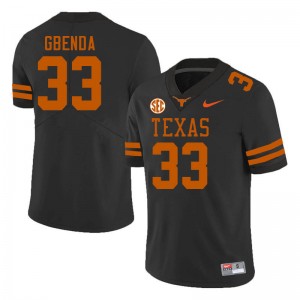 Men Texas Longhorns #33 David Gbenda Official SEC Conference Jersey - Black