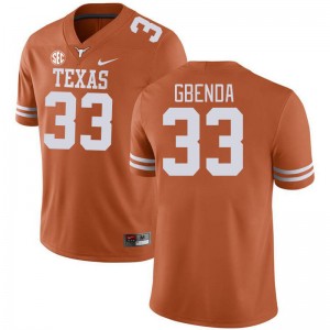 Mens Longhorns #33 David Gbenda 2024 SEC Conference Jersey - Orange