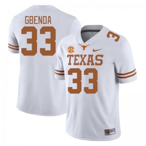 Men's University of Texas #33 David Gbenda Player SEC Conference Jersey - White