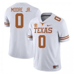Men's Texas Longhorns #0 DeAndre Moore Jr. NCAA SEC Conference Jersey - White