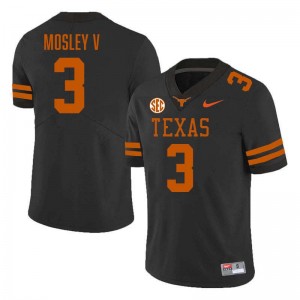 Mens Texas #3 Emmett Mosley V Official Football Jersey - Black