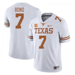 Men's University of Texas #7 Isaiah Bond NCAA SEC Conference Jersey - White