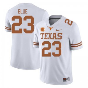 Mens Texas Longhorns #23 Jaydon Blue Stitched SEC Conference Jersey - White