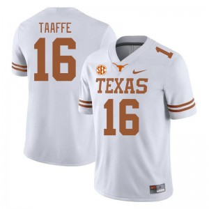 Men's Longhorns #16 Michael Taaffe NCAA SEC Conference Jersey - White