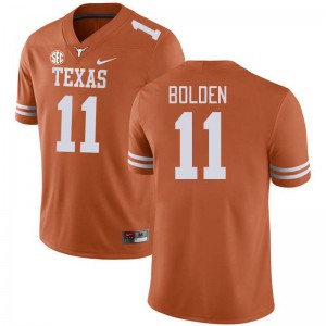 Mens University of Texas #11 Silas Bolden 2024-25 SEC Conference Jersey - Orange