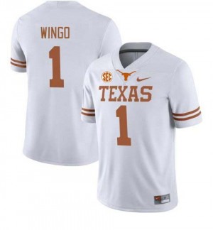 Men Texas Longhorns #1 Ryan Wingo High School Football Jersey - White