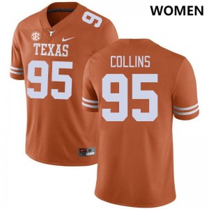 Womens University of Texas #95 Alfred Collins University SEC Conference Jersey - Orange