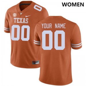 Women's Longhorns #00 Custom University SEC Conference Jersey - Orange