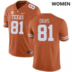 Womens UT #81 Juan Davis Replica SEC Conference Jersey - Orange