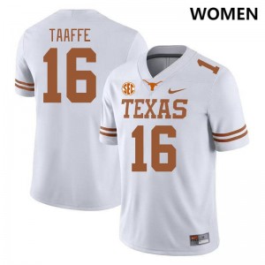 Women Longhorns #16 Michael Taaffe 2024-25 SEC Conference Jersey - White