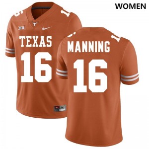 Womens Texas Longhorns #16 Arch Manning Limited College Jersey - Texas Orange